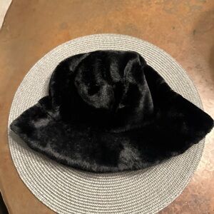 Emi Jay Black Faux Fur Bucket Hat